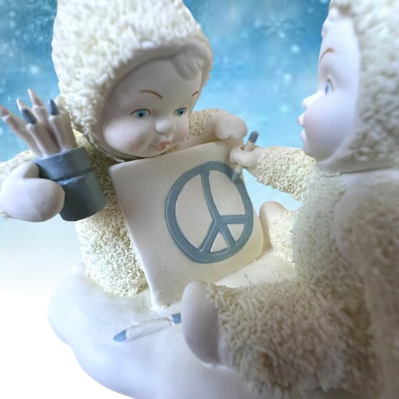 Department 56 Peace Talks Snowbaby Figurine 2018 Enesco Christmas Retired Winter - Picture 2 of 12
